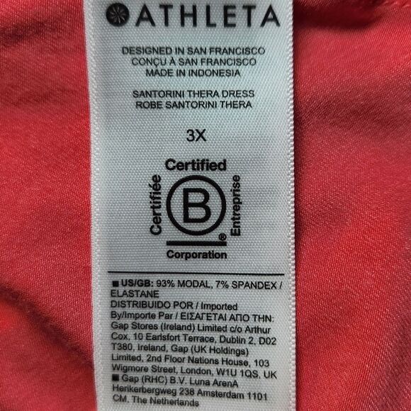 Athleta Santorini Thera Dress Coral Petal Pink Sleeveless Short Stretch Modal 3X - Picture 10 of 11